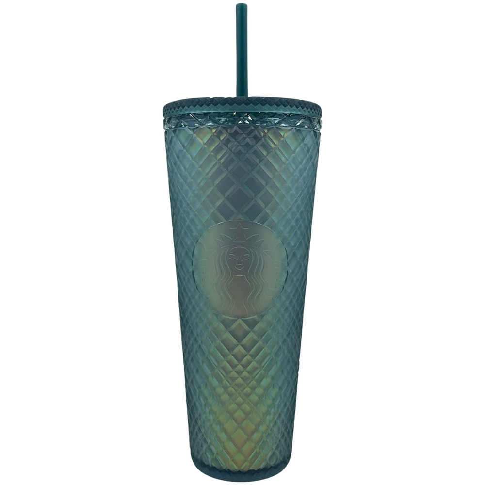 NWT Starbucks Peacock Jeweled Soft Touch Green Tumbler Cup Fall 2023 Venti 24 oz